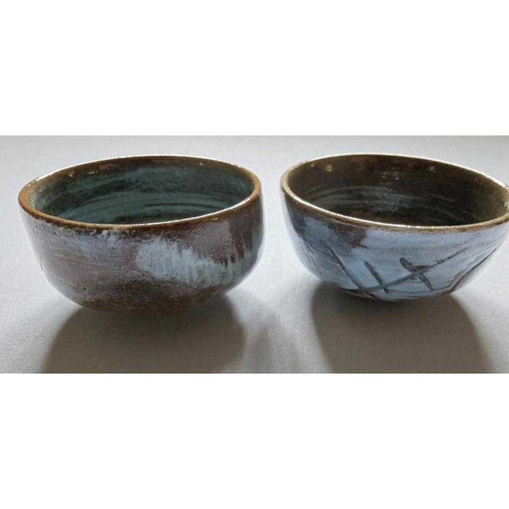 Handmade Pottery Set Of 2 Mini Bowls Tea, Charcuterie, Sushi, Trinkets